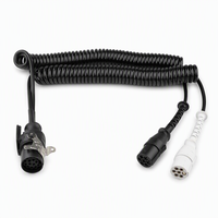 Câble spiralé pour remorque 24V15 à 7 conducteurs, câble hélicoïdal pour remorque, câble en spirale pour remorque, bonne élasticité, fabricant d'origine