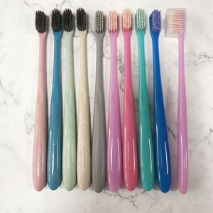 Cepillo de dientes de cerdas suaves de carbón de bambú para adultos, estilo japonés, color caramelo, con cabezal en espiral ultra suave, paquete familiar - Product Image 3
