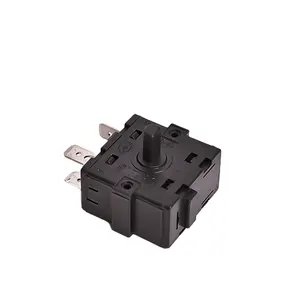 Black 250V 16A T125 Gear Rotary Switch 4 Pole 5 Position Electric Heater Oil Temperature Control Switch for Table Fan