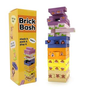 54 pezzi di legno blocco torre di gioco per coppie e adulti divertente gioco di festa per le notti di San Valentino regalo di Stacking blocchi - Product Image 1