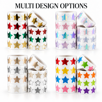 Rouleaux d'autocollants étoiles métalliques brillants en feuille d'aluminium, prédécoupés, pour cadeaux et artisanat, vente en gros