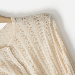 <span class=keywords><strong>Cardigan</strong></span> en <span class=keywords><strong>tricot</strong></span> nylon/coton pour <span class=keywords><strong>femme</strong></span>, anti-rides, protection solaire, climatisé, style petite fragrance, design français, idéal pour l'automne - Product Image 4