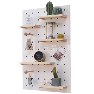 Qili Solid Wood Pegboard <b>Wall</b> Storage <b>Shelf</b> Rectangle Natural Wood Color <b>Wall</b> <b>Mounted</b> Type Freestanding Display <b>Shelves</b> - Product Image 5