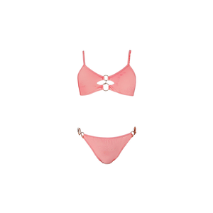 HDJ Bikini Set Pink Size 42 44 46 48 With Metal <b>Ring</b> Detail For Beachwear - Product Image 4