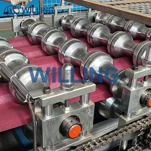 Tự động màu thép bảng điều khiển cuộn tạo thành máy cho màu ngói tráng men và máng xối sử dụng với thành phần con lăn lõi - Product Image 3