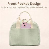 Sac Isotherme Portable en Tissu Oxford Rayé Épaissi avec Feuille d'Aluminium pour Déjeuner, Boîte Bento, Pique-nique – Vente en Gros Usine, Livraison Rapide