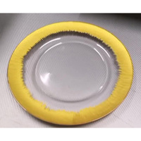 Assiettes de présentation rondes en plastique argenté motif récif pour mariage, sous-assiettes décoratives pour table, assiettes en plastique pour mariage