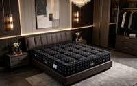 Matelas de lit king size en latex naturel pour hôtel, matelas hybride compressé sous vide, mousse à mémoire de forme en gel, ressorts