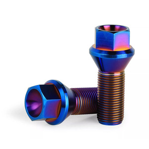 Boulons de roue en titane bleu brûlé M14 x 1,25 28 pour fixation de roues haut de gamme – Approvisionnement direct usine - Product Image 1