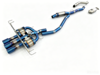 Tuyaux d'échappement Catback CGW Aggressive Sound Downpipe en titane bleu brûlé avec commande de soupape OEM pour Honda Type R FL5
