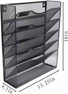 Sam Office <b>File</b> Magazine Holder 6 Tier Metal Mesh Hanging Wall Mounted <b>File</b> Organizer - Product Image 3