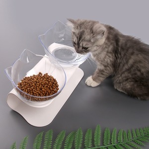 Comedero doble para gatos con diseño elevado para comida y agua, estación de alimentación. - Product Image 3