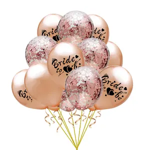 Ballons à paillettes or rose pour future mariée, décoratifs, 12 pouces, pour salle de mariage