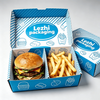 Boîte d'emballage personnalisée pour hamburgers et frites, résistante à la graisse, pour la vente à emporter