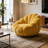 Canapé individuel confortable en velours shaggy personnalisable, capitonné, haute densité, fauteuil inclinable moelleux pour homme paresseux, fauteuil club, fauteuil de lecture