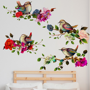 Adesivi <span class=keywords><strong>murali</strong></span> con rami e <span class=keywords><strong>uccelli</strong></span> alla moda per la decorazione della casa, adesivi autoadesivi in PVC, adesivi <span class=keywords><strong>murali</strong></span> per camera da letto e soggiorno - Product Image 4
