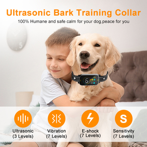 XCHO Wiederaufladbares Ultraschall-Bellhemmungsgerät Anti-Bell-Trainingsgerät LCD Ultraschall-Hundeabwehr-Halsband - Product Image 4