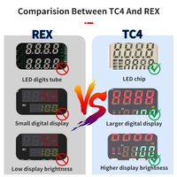 Controlador de temperatura Pid digital de entrada TC/RTD rojo y verde, pantalla LED de doble fila de 4 bits, 24VAC, con salida SSR + relé, 1 unidad