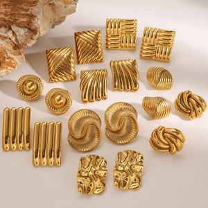 Boucles d'oreilles anti-ternissement hypoallergéniques en acier inoxydable 316L plaqué or PVD 18K 14K, bijoux fins de créateur pour femmes - Product Image 3