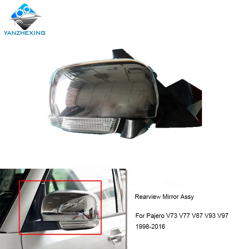 YZX exterior retrovisor espejo con LED luz de giro para Mitsubishi Pajero V73 V77 V87 V93 V97 1998-2016