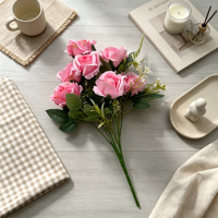 Roses artificielles faites à la main pour la décoration de la maison, mariage, Saint-Valentin, Thanksgiving, remise de diplôme, fête des mères - Vert