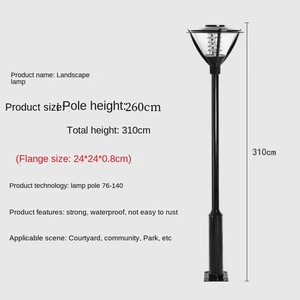 เสาไฟสวน LED 15W ทันสมัยเสาไฟกลางแจ้งกันน้ำสำหรับตกแต่งภูมิทัศน์ใช้พลังงานจากแบตเตอรี่ - Product Image 4