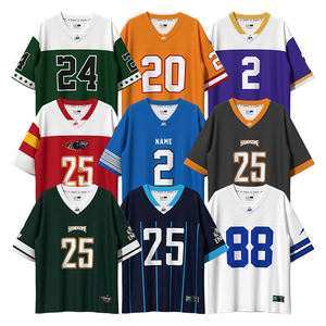 Camisetas de fútbol retro personalizadas, camisetas de estilo Streetwear con bordado sublimado, camisetas de fútbol americano de gran tamaño para fanáticos cuadrados - Product Image 1