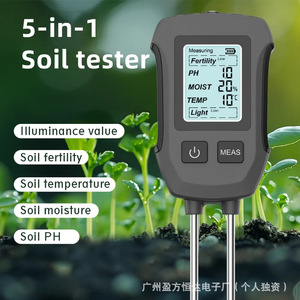 High-Precision 5-in-1 Dual Needle Soil Analyzer New Moisture Meter with Temperature Humidity <b>pH</b> Fertility Light <b>Tester</b> - Product Image 2