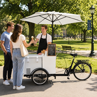 Chariot de vente ambulant avec congélateur pour glaces, bâtonnets glacés et gelato - Offre spéciale