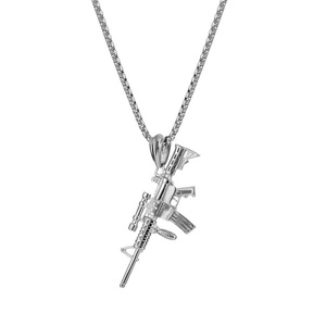 Joyería Personalizada al por Mayor, Joyería Punk de Acero Inoxidable, Colgante de Pistola Subfusil para Fabricación de Joyas - Product Image 1