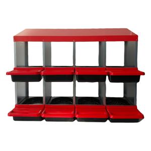 Cajas de Anidación para <span class=keywords><strong>Gallinas</strong></span> Ponedoras, de Metal Galvanizado Resistente, de Doble Capa, con 8 Orificios, con Sistema de Extracción de <span class=keywords><strong>Huevos</strong></span> - Product Image 6