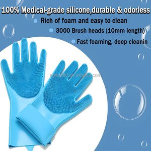 Gants de nettoyage en silicone de qualité alimentaire avec logo personnalisé, gants multifonctionnels en silicone pour la vaisselle, pour la cuisine et la maison - Product Image 2