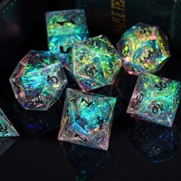 Ensemble de dés en résine Udixi à logo personnalisé, polyédriques, pour RPG, Donjons et Dragons, à bords tranchants, motif de tableau magique