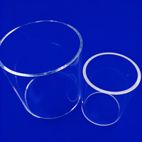 Tube en quartz clair - Grand diamètre - Personnalisable - Moulage mural / Soudage / Pliage / Découpe - Surface polie - Résistant aux produits chimiques / aux UV / Optique