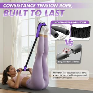 Maniglia per Fasce di Resistenza a Pedale 55LBS, Fasce Elastiche per Allenamento di Core e Braccia, Terapia Fisica, Pilates, Palestra Domestica per Donne - Product Image 4