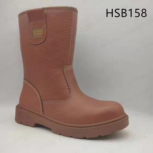 Calzado de Seguridad HY, de Cuero Vacuno Marrón, para Ambientes Húmedos, con Suela de Goma Resistente Goodyear, Unisex para Adultos, Botas de Trabajo HSB343 - Product Image 4
