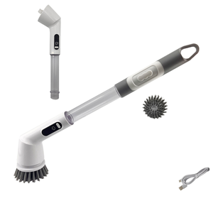 Multifunctional Electric Cleaning <b>Brush</b> <b>Extendable</b> Long Handle Rechargeable Scrubber Cordless Spin Scrubber for Bathroom Floor - Product Image 1