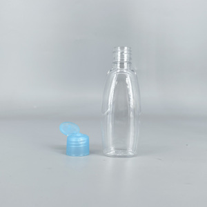 Bouteille en PET transparente de 60 ml, 100 ml, 200 ml, 400 ml, 750 ml pour huile capillaire, détergent liquide, gel douche, <span class=keywords><strong>shampoing</strong></span> avec bouchon à clapet bleu et jaune - Product Image 6