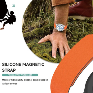 Correa de Silicona de 18mm 20mm 22mm con Cierre Magnético para Reloj Inteligente Amazfit Active 2, Huawei, Garmin, <span class=keywords><strong>Samsung</strong></span> Galaxy Watch - Product Image 4