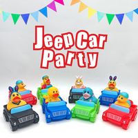 Lot personnalisé imprimé PVC Jeep en caoutchouc en forme de canard Baignoire Bain Jouets avec motifs