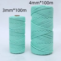 Corde de Coton Macramé Décorative pour Bricolage, 3 mm 4 mm, Tenture Murale Tissée à la Main