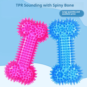 Toptan interaktif dayanıklı kemik tasarım TPR çiğnemek oyuncak küçük orta evcil hayvanlar için oynamak - Product Image 3