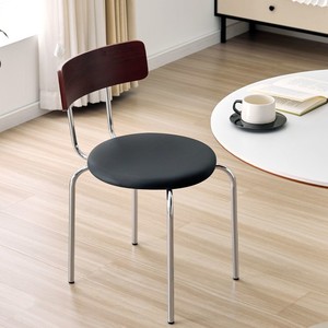 <b>Dining</b> <b>Chair</b> With Backrest Modern Simple Style Artificial Board Seat Metal Frame For Home Kitchen Use - Product Image 1
