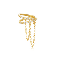 Boutons d'oreille double couche de luxe avec pompon en zircon Hot-Sell Girls 925 Silver
