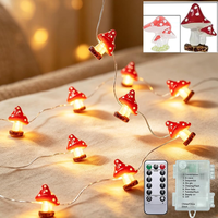 Guirlandes lumineuses LED en forme de champignons, lumières féériques, décoration en forme de champignons pour chambre à coucher, jardin, cabane, éclairage de festival, lumières décoratives