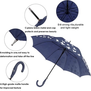 23 Inch Straight butterfly Colorful Color Changing Printing <b>Umbrella</b> for Rain and Sun - Product Image 5