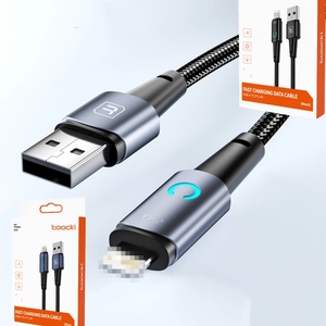 <span class=keywords><strong>Cable</strong></span> de Carga Rápida Toocki 2.4A, Carga Segura Inteligente, Transmisión de Datos de 480 Mbps y Diseño Resistente a la Flexión para Carga Rápida de <span class=keywords><strong>Apple</strong></span> - Product Image 1