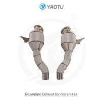 YT 304 downpipe kucing besi tahan karat (dengan katalis) Header sistem knalpot mobil untuk 458 Ferrari