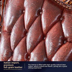 Stile europeo High-End di lusso di grandi dimensioni stile americano completamente arredato casa mobili in vera pelle solido divano <span class=keywords><strong>soggiorno</strong></span> - Product Image 4