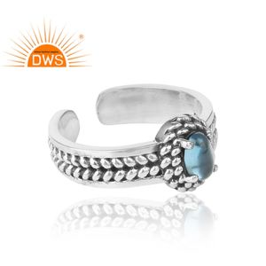 Attractive Indian Blue Topaz <b>Ring</b> Gemstone Jewelry Supplier Handmade 925 <b>Sterling</b> <b>Silver</b> <b>Ring</b> Antique <b>Rings</b> Vintage Collection - Product Image 6